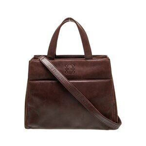 Loewe leather top handle bag, Loewe Anagram leather